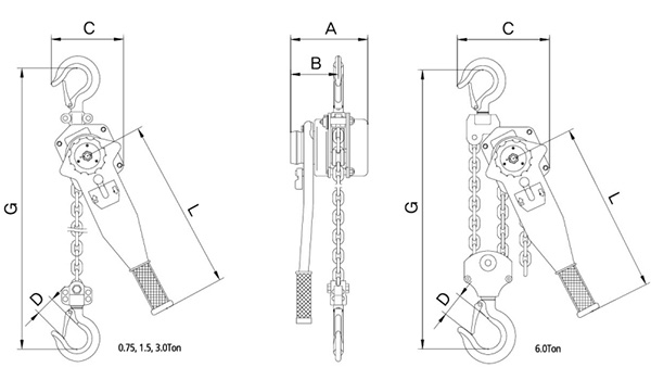 Palăng xích bằng tay đòn bẩy LB 90A