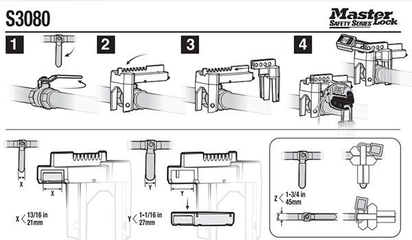 Khóa van bi có thể điều chỉnh Master Lock S3080 2