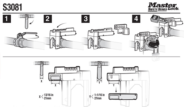 Khóa van bi có thể điều chỉnh Master Lock S3081 1