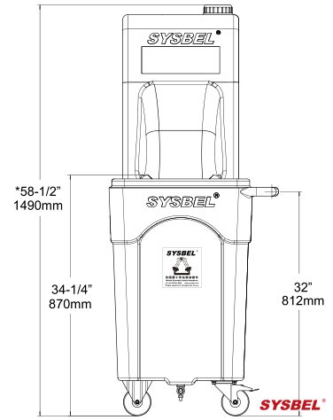 Trạm rửa mắt di động 60L có xe đẩy SYSBEL WG6000AD 1