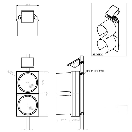 Đèn cảnh báo năng lượng mặt trời dùng ban đêm 2 bóng SG300 2 PC