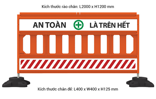 Rào chắn phân làn di động bằng nhựa PE Hi Q 1