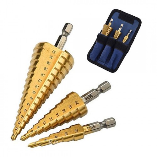 Bộ mũi khoan tháp 3 bước thẳng 4-32mm