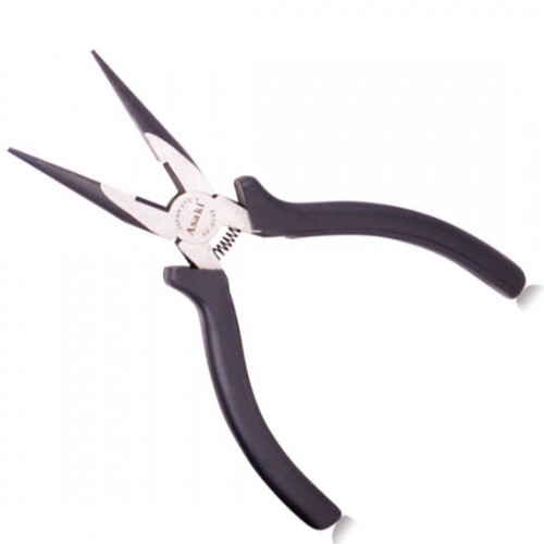 Kềm mỏ nhọn cán đen kiểu Mỹ 6''/150mm Asaki AK-8048