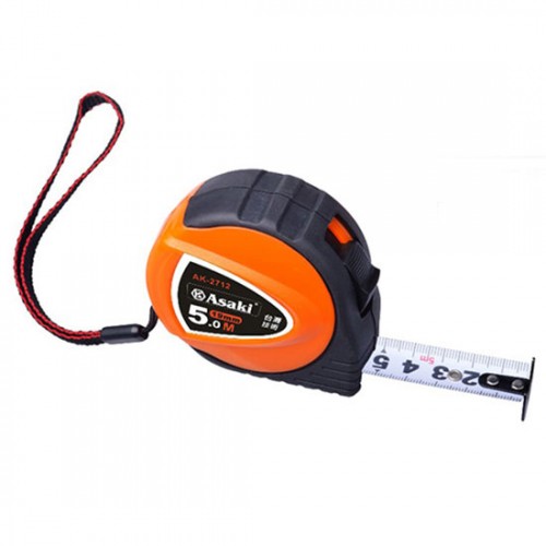 Thước cuộn thép in hai mặt phủ cao su dài 5m Asaki AK-2712