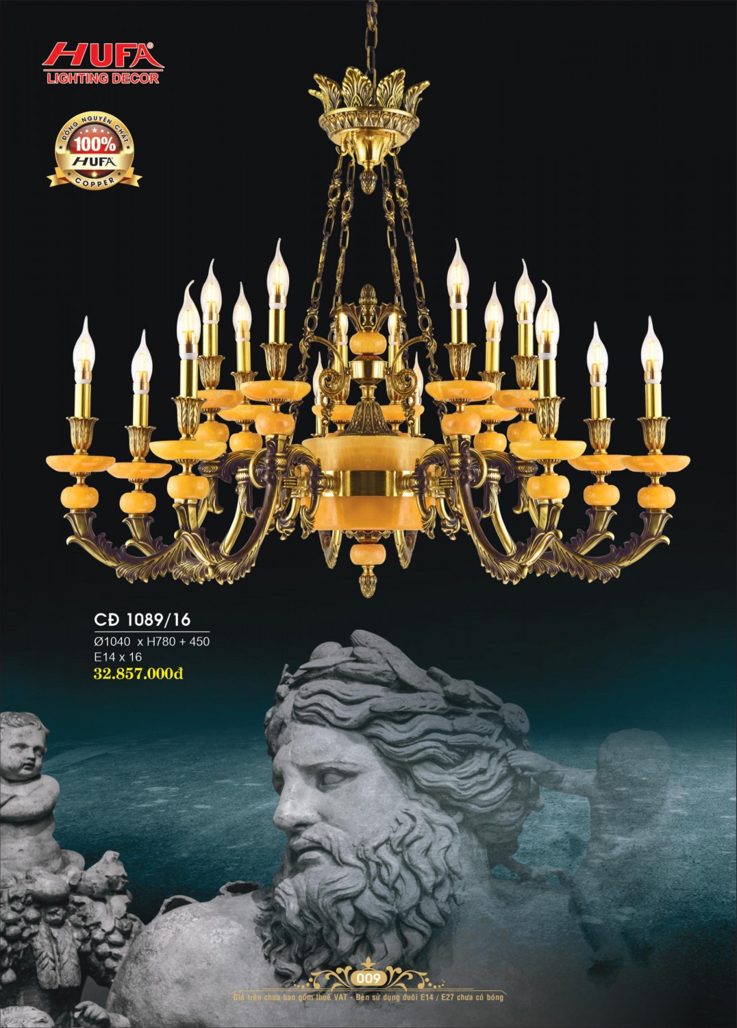 Đèn chùm đồng HUFA CĐ 1089 16