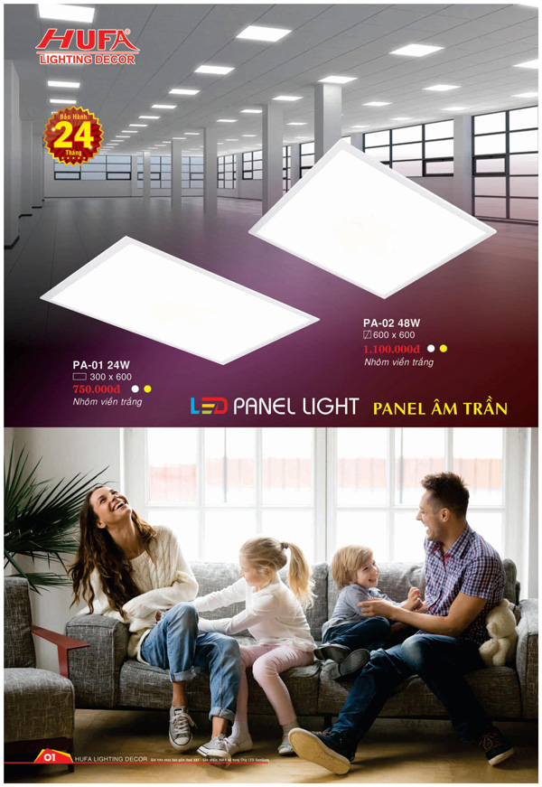 Đèn PANEL âm trần 24W HUFA PA 01 1